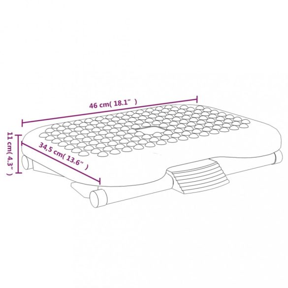 fekete lábtámasz 46 x 34,5 x 11 cm