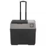 fekete-szürke PP hűtőláda kerékkel és fogantyúval 40 l