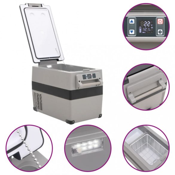 fekete-szürke PP és PE hűtőláda 35 l