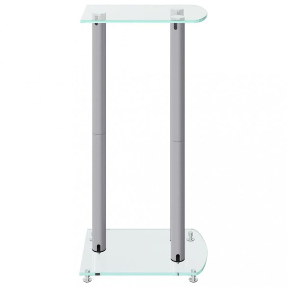 2 db 3 oszlopos ezüst edzett üveg hangszóróállvány