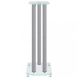 2 db 3 oszlopos ezüst edzett üveg hangszóróállvány