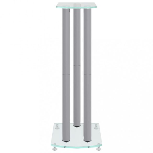 2 db 3 oszlopos ezüst edzett üveg hangszóróállvány