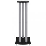 2 db 3-oszlopos fekete és ezüst edzett üveg hangszóróállvány