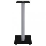 2 db 2 oszlopos fekete-ezüst edzett üveg hangszóróállvány