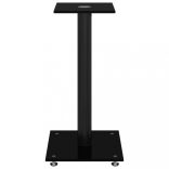 2 db 1 oszlopos fekete edzett üveg hangszóróállvány