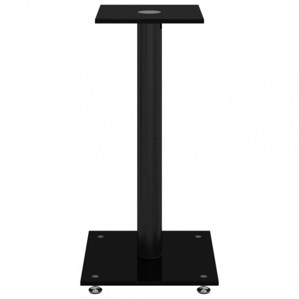 2 db 1 oszlopos fekete edzett üveg hangszóróállvány