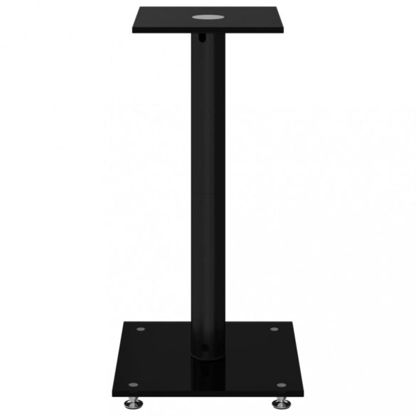 2 db 1 oszlopos fekete edzett üveg hangszóróállvány