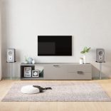 2 db 1-oszlopos ezüstszínű edzett üveg hangszóróállvány