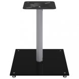 2 db 1 oszlopos fekete-ezüst edzett üveg hangszóróállvány