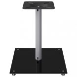 2 db 1 oszlopos fekete-ezüst edzett üveg hangszóróállvány