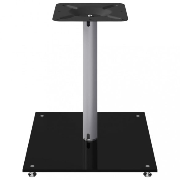 2 db 1 oszlopos fekete-ezüst edzett üveg hangszóróállvány