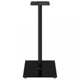 2 db 1 oszlopos fekete edzett üveg hangszóróállvány