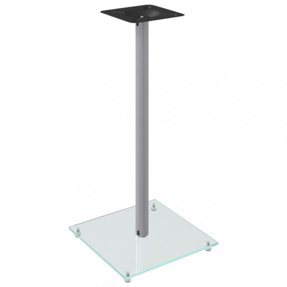 2 db 1-oszlopos ezüstszínű edzett üveg hangszóróállvány