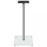 2 db 1-oszlopos ezüstszínű edzett üveg hangszóróállvány