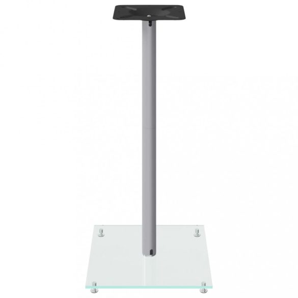 2 db 1-oszlopos ezüstszínű edzett üveg hangszóróállvány