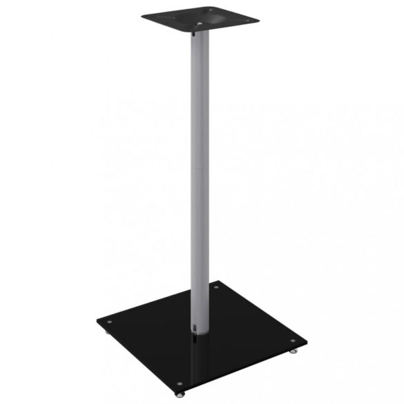 2 db 1 oszlopos fekete-ezüst edzett üveg hangszóróállvány