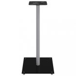 2 db 1 oszlopos fekete-ezüst edzett üveg hangszóróállvány