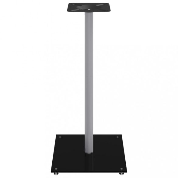 2 db 1 oszlopos fekete-ezüst edzett üveg hangszóróállvány