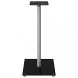 2 db 1 oszlopos fekete-ezüst edzett üveg hangszóróállvány