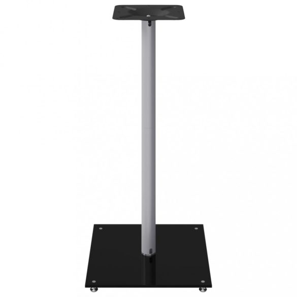 2 db 1 oszlopos fekete-ezüst edzett üveg hangszóróállvány