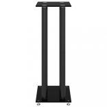 2 db 4-oszlopos fekete edzett üveg hangszóróállvány