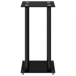 2 db 4-oszlopos fekete edzett üveg hangszóróállvány