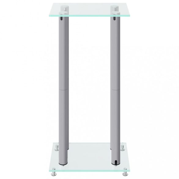 2 db 4 oszlopos ezüst edzett üveg hangszóróállvány