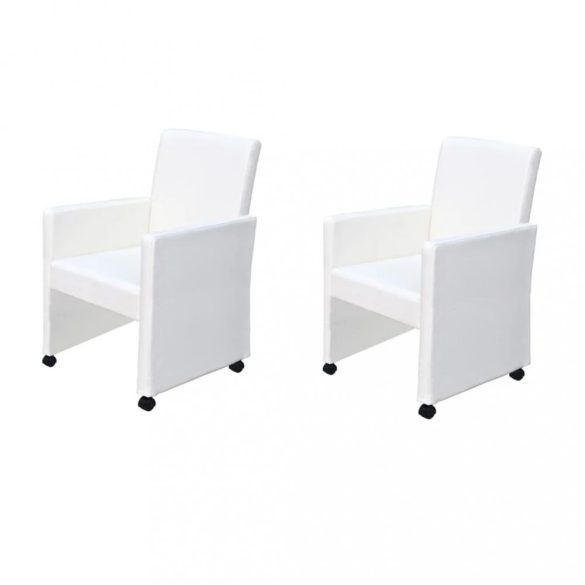 2 db fehér műbőr étkezőszék