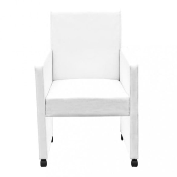 2 db fehér műbőr étkezőszék