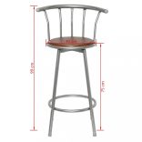 2 db barna acél bárszék