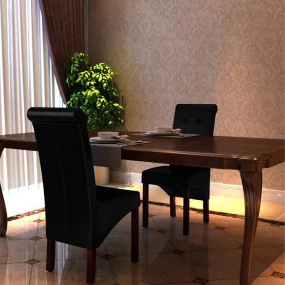 2 db fekete műbőr étkezőszék