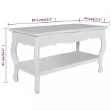 2 szintes fehér MDF dohányzóasztal