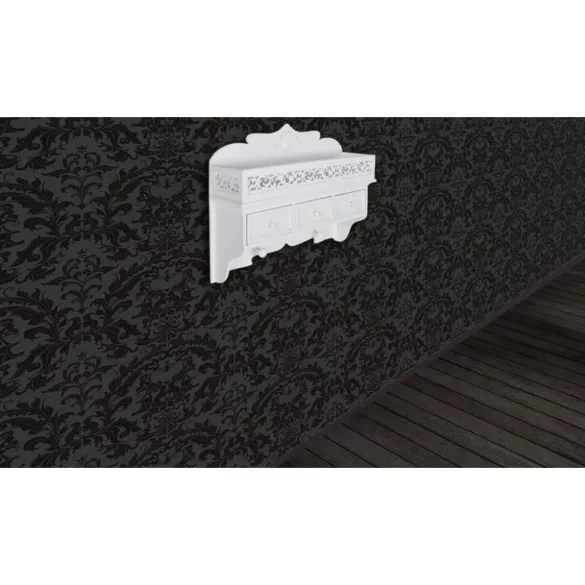 Fali polc/akasztó 3 fiókkal 2 kampóval