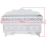 Fali polc/akasztó 3 fiókkal 2 kampóval