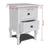 2 fiókos fehér MDF éjjeliszekrény