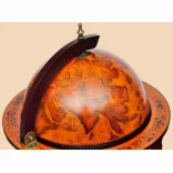 földgömb alakú eukaliptuszfa bárszekrény/bortartó állvány