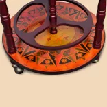 földgömb alakú eukaliptuszfa bárszekrény/bortartó állvány