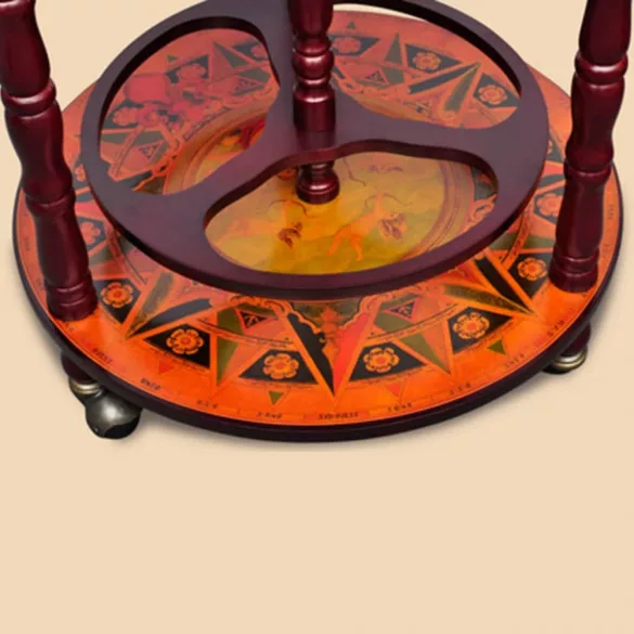 földgömb alakú eukaliptuszfa bárszekrény/bortartó állvány