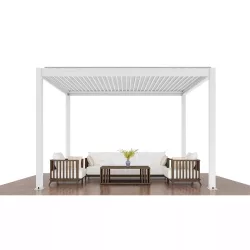   Motoros Bioklimatikus exkluzív kerti pergola / pavilon 3x4m fehér
