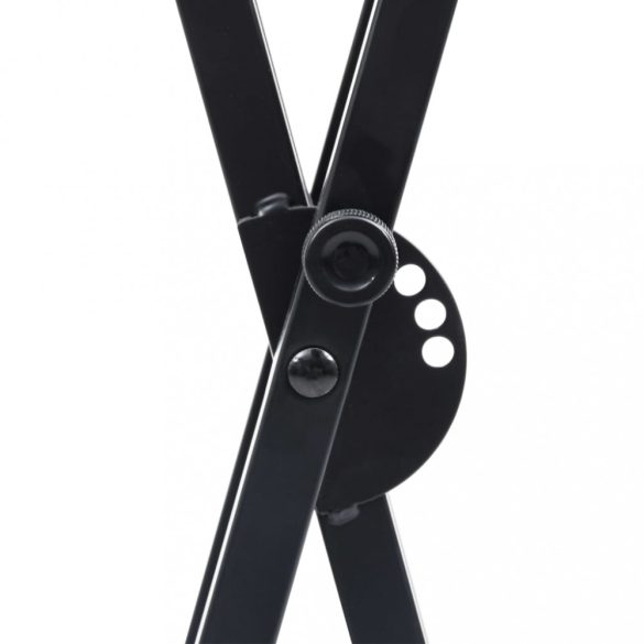 fekete dupla merevítésű billentyűzetállvány és szék