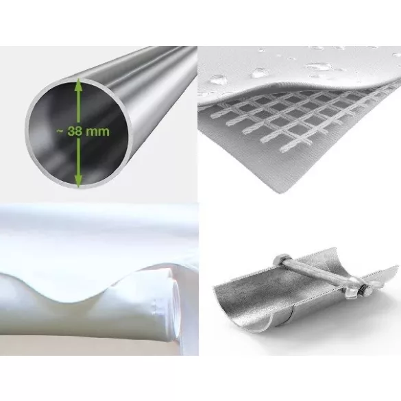 Professzionális rendezvénysátor 5x8m ipari 800N PVC ponyvával