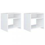 2 db fehér szerelt fa éjjeliszekrény 40 x 30 x 40 cm