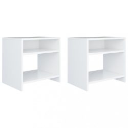 2 db fehér szerelt fa éjjeliszekrény 40 x 30 x 40 cm