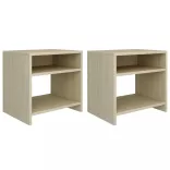 2 db sonoma tölgy színű szerelt fa éjjeliszekrény 40x30x40 cm