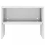 magasfényű fehér szerelt fa éjjeliszekrény 40 x 30 x 30 cm