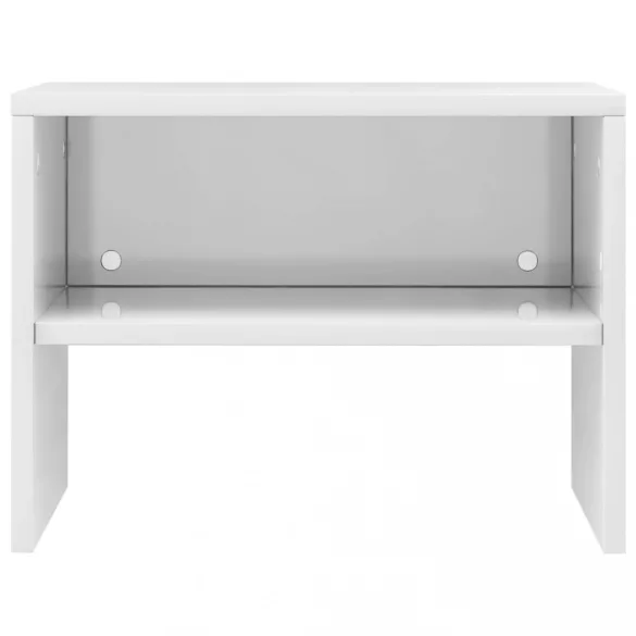 magasfényű fehér szerelt fa éjjeliszekrény 40 x 30 x 30 cm