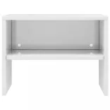 2 db magasfényű fehér szerelt fa éjjeliszekrény 40 x 30 x 30 cm