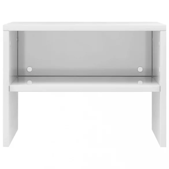 2 db magasfényű fehér szerelt fa éjjeliszekrény 40 x 30 x 30 cm