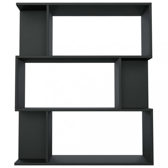 fekete szerelt fa könyvszekrény/térelválasztó 80 x 24 x 96 cm