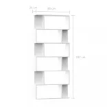 fehér szerelt fa könyvszekrény/térelválasztó 80x24x192 cm